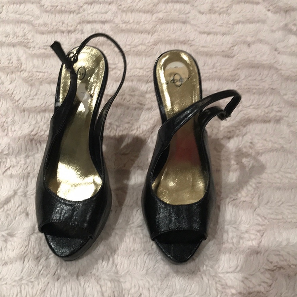 Black Joey Slingback Platform Heel - image 1